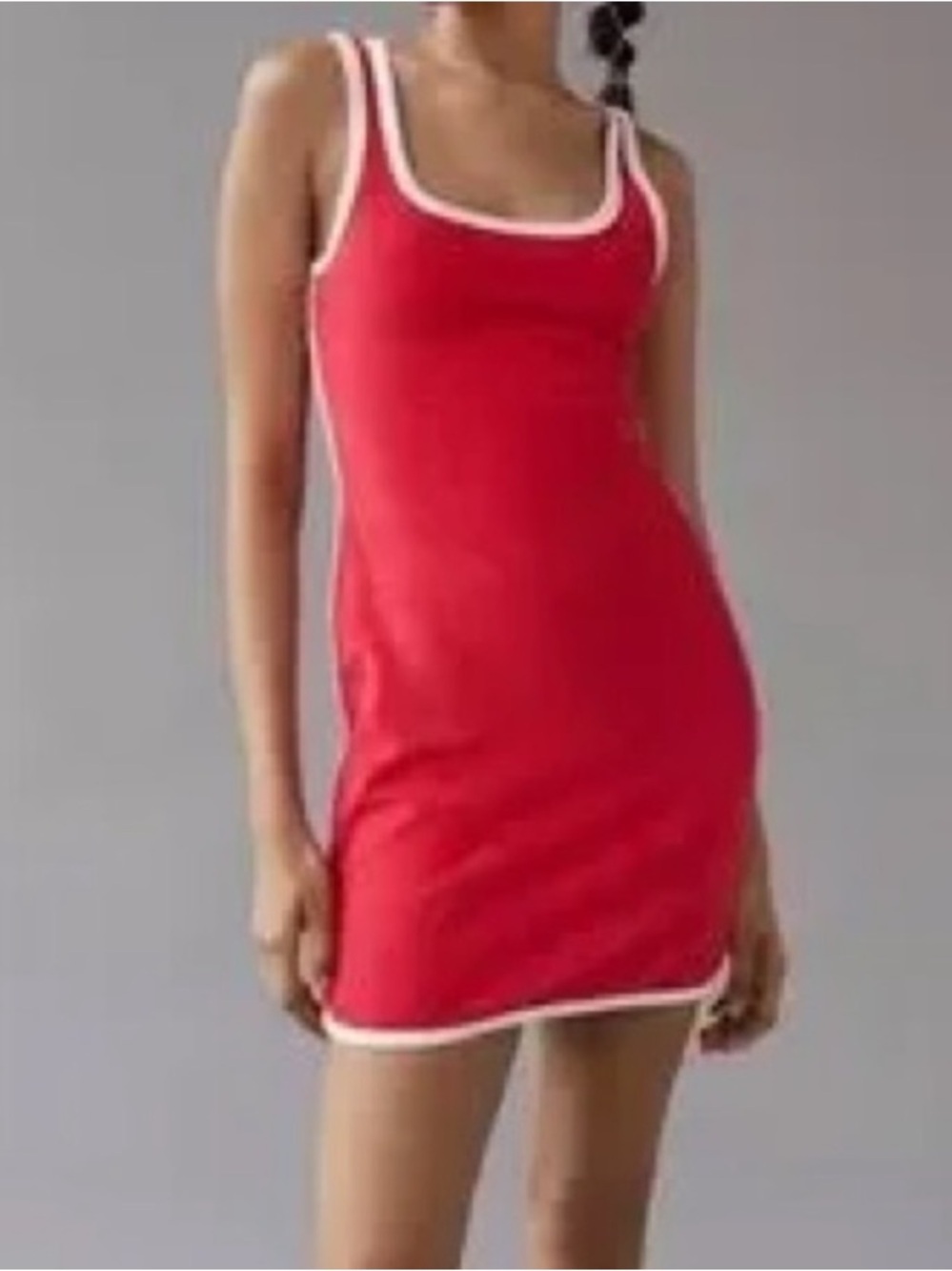 NWT Urban Outfitters Terry Cloth Mini Dress Red White Size Medium